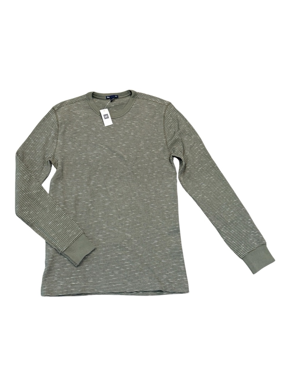 Gap Men's Olive Green Thermal Crewneck Sweater